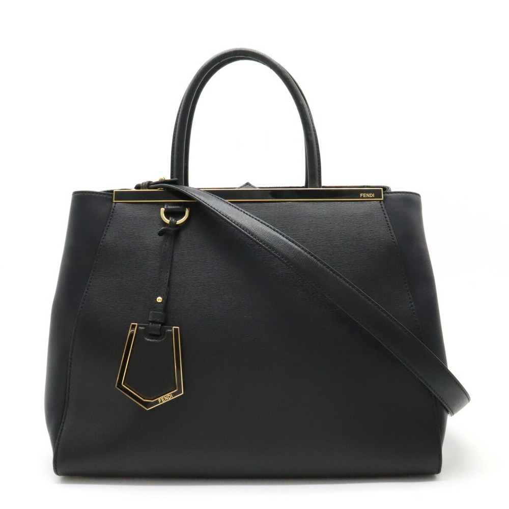 Fendi 2Jours Handbag Leather Black